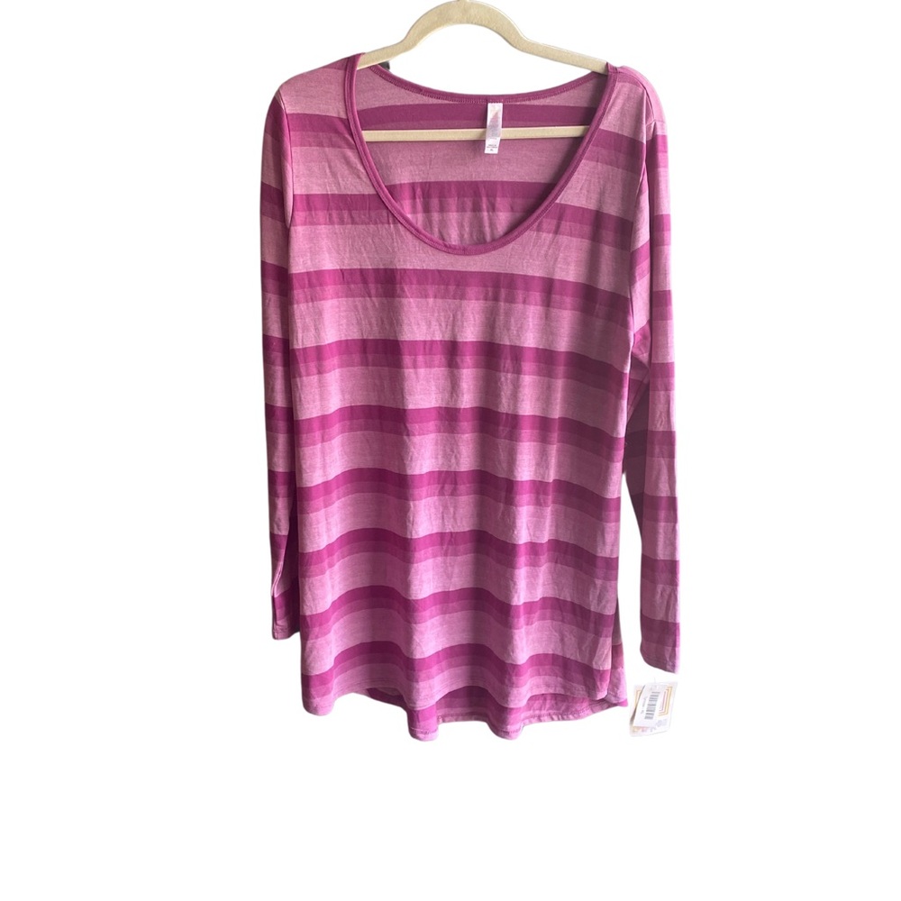 LuLaRoe Women’s Striped Long Sleeve Top – Pink Purple – NWT – Size XL - Picture 2 of 8